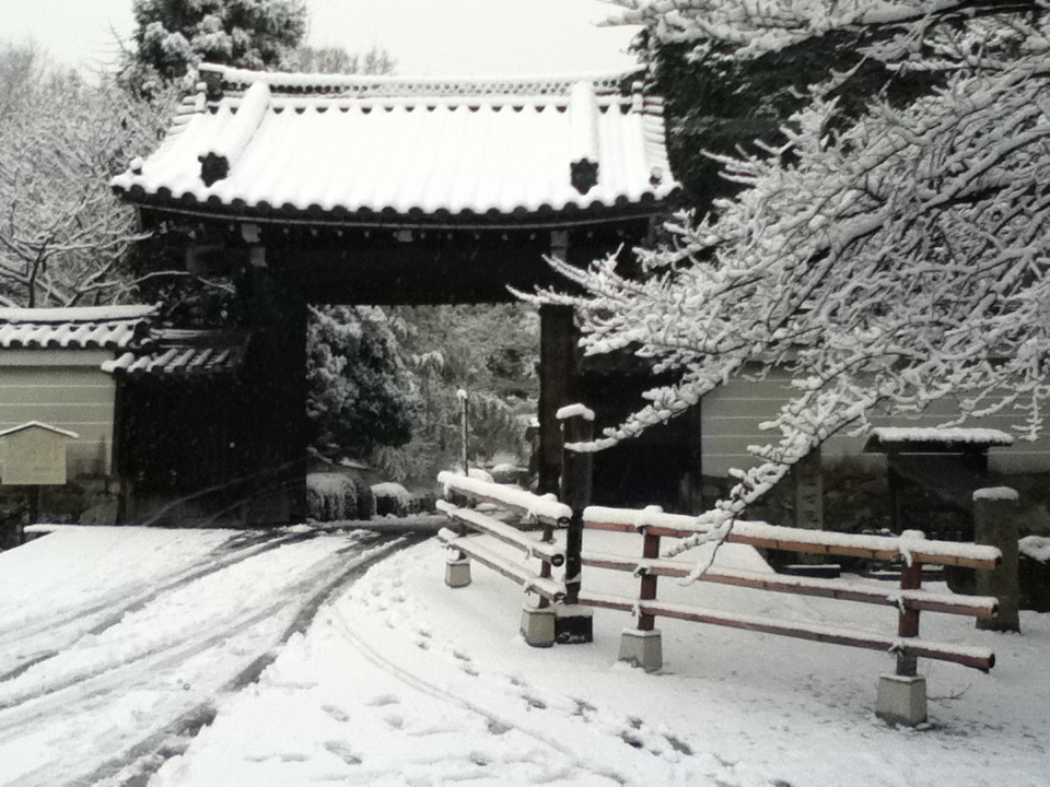 雪化粧のお寺